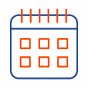 Calendar Icon Blue Help desk