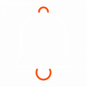 bell white and orange icon bell white and orange icon