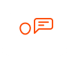 laptop with chat white and orange icon laptop with chat white and orange icon