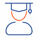 student blue and orange icon student blue and orange icon