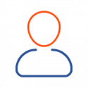 user blue and orange icon user blue and orange icon