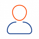 user blue and orange icon user blue and orange icon