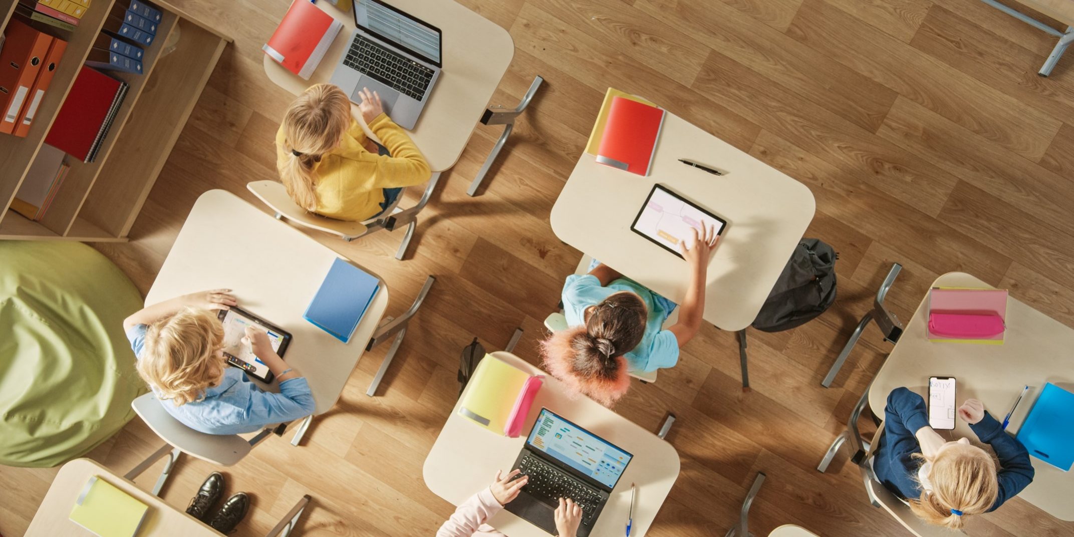 classroom from above technology in the classroom