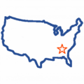 us blue and orange icon