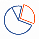 pie chart blue and orange icon pie chart blue and orange icon
