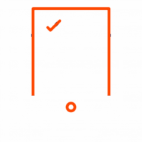 inventory white and orange icon