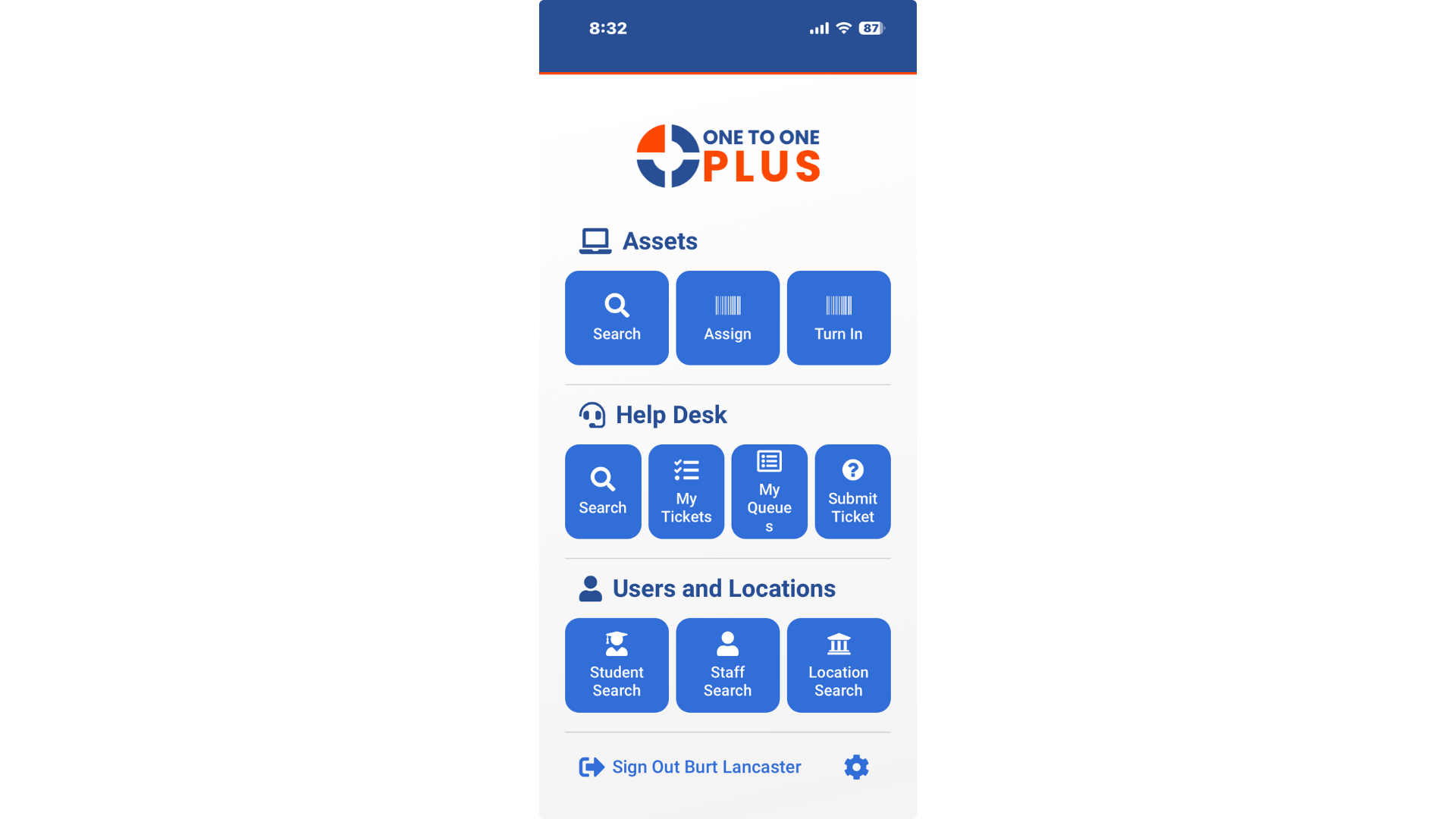 Mobile views for asset assignment and ticketing